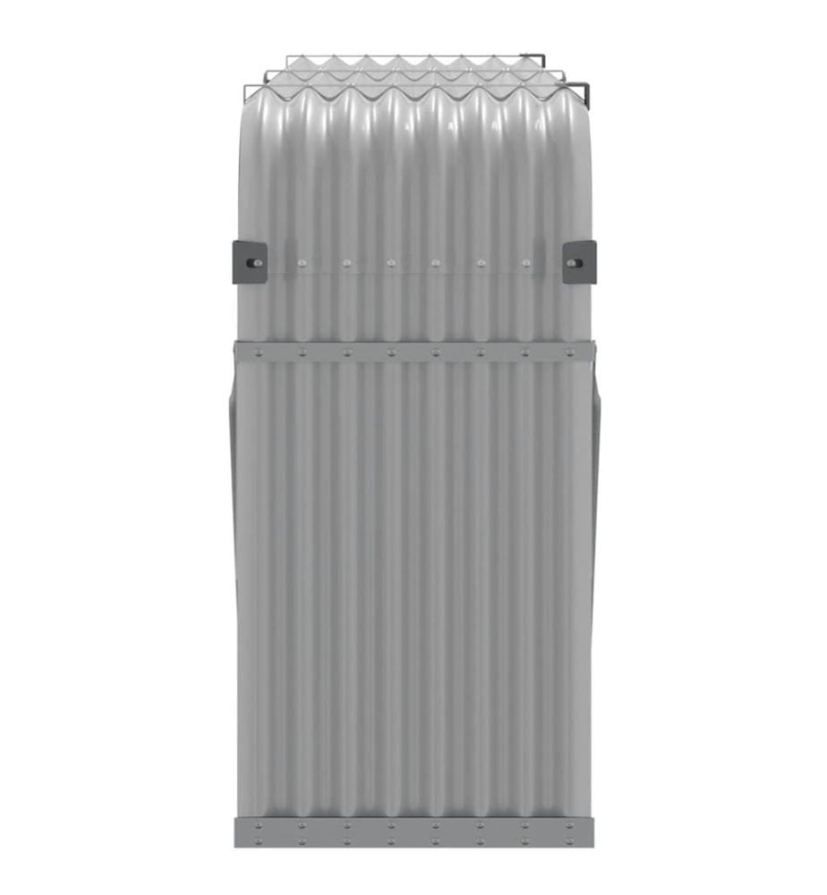 Porte-bûches gris clair 180x45x100 cm acier galvanisé