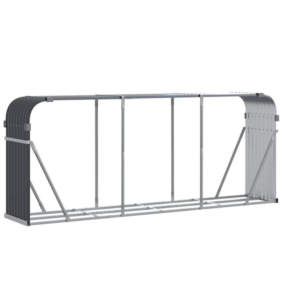 Porte-bûches Anthracite 234 x 45 x 100 cm Acier galvanisé