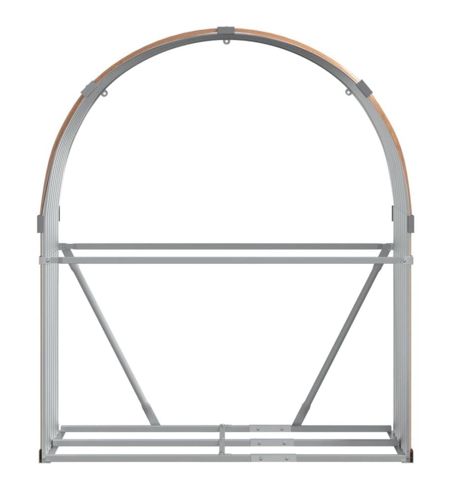 Porte-bûches aspect bois 120x45x140 cm acier galvanisé