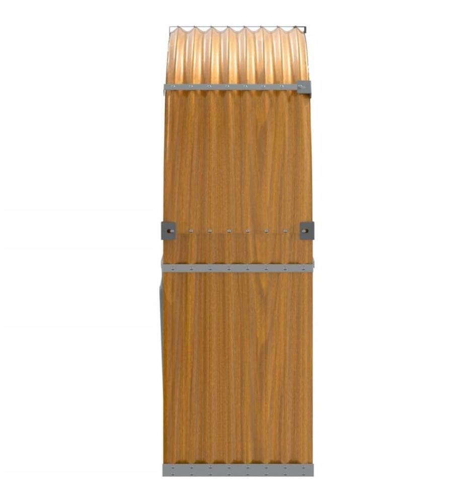 Porte-bûches aspect bois 120x45x140 cm acier galvanisé