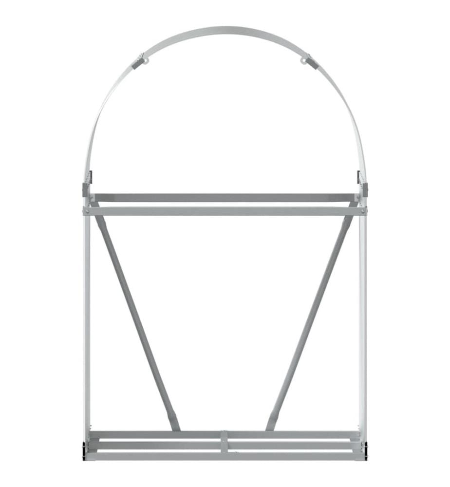 Porte-bûches argenté 80x45x120 cm acier galvanisé