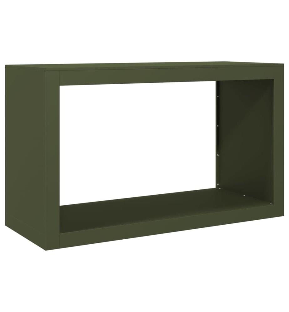 Portant de bois de chauffage vert 100x40x60 cm acier