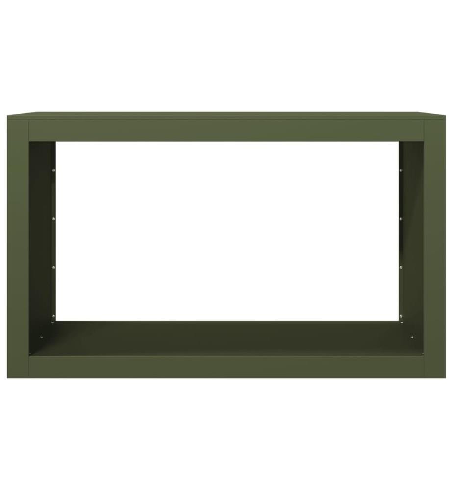 Portant de bois de chauffage vert 100x40x60 cm acier
