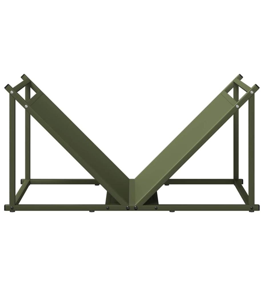 Brennholzregal Olivgrün 70x43x34,5 cm Kaltgewalzter Stahl