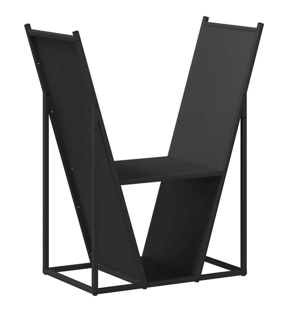 Brennholzregal Schwarz 69,5x35x81 cm Kaltgewalzter Stahl