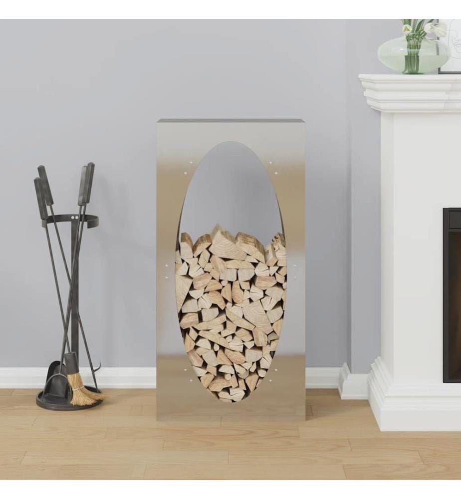 Brennholzregal 50x23x100 cm Edelstahl