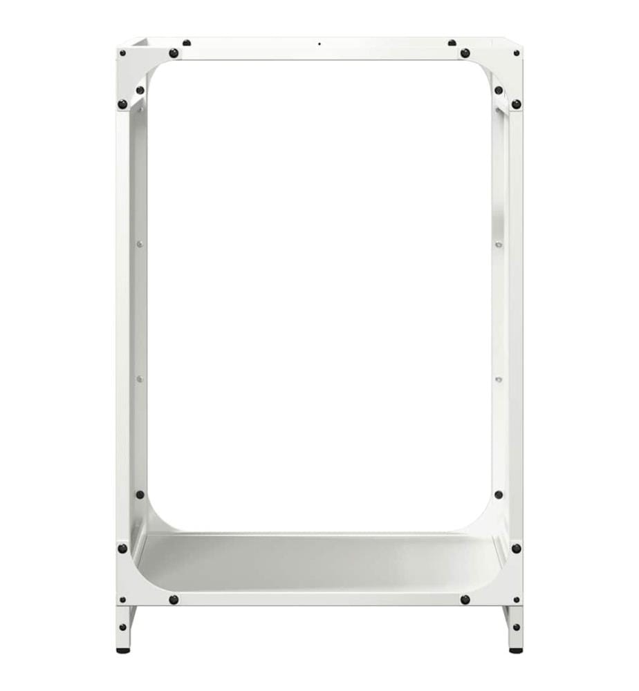 Brennholzregal Weiss 44x28x65 cm Kaltgewalzter Stahl