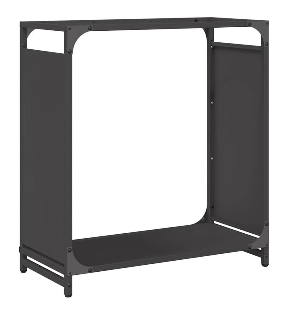 Brennholzregal Schwarz 60x28x65 cm Kaltgewalzter Stahl