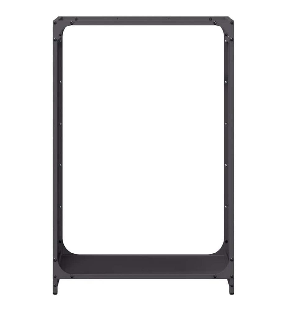 Brennholzregal Schwarz 60x28x90 cm Kaltgewalzter Stahl