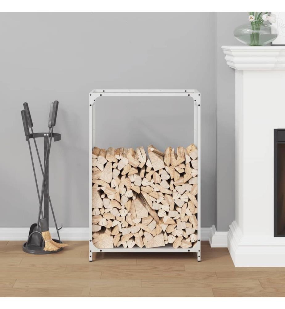 Brennholzregal Weiss 60x28x90 cm Kaltgewalzter Stahl