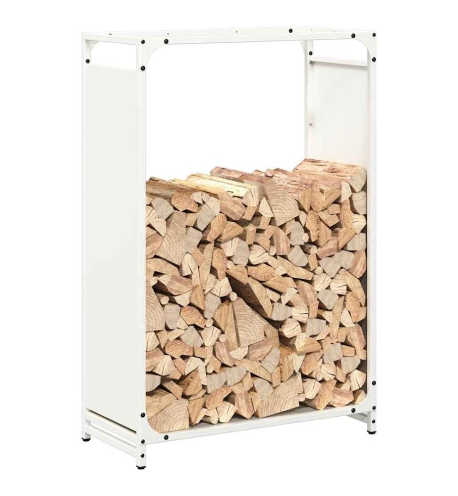 Brennholzregal Weiss 60x28x90 cm Kaltgewalzter Stahl