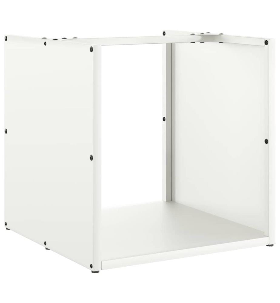Brennholzregal Weiss 40x40x40 cm Kaltgewalzter Stahl
