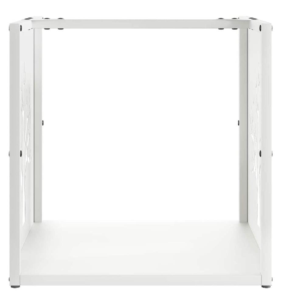 Brennholzregal Weiss 40x40x40 cm Kaltgewalzter Stahl