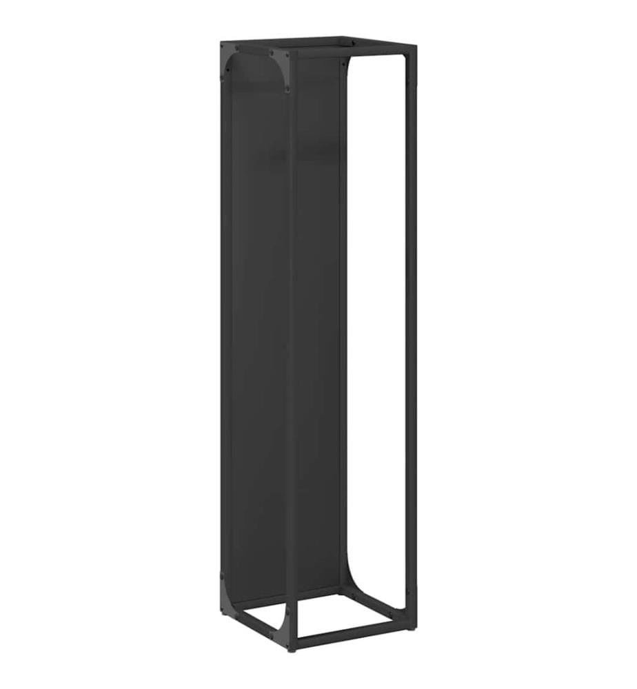 Brennholzregal Schwarz 25x25x100 cm Kaltgewalzter Stahl