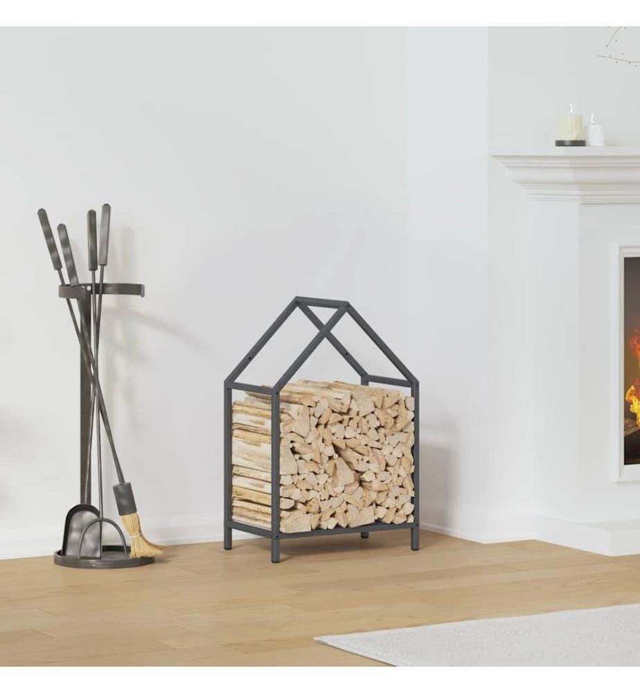 Brennholzregal Anthrazit 40x25x60 cm Kaltgewalzter Stahl
