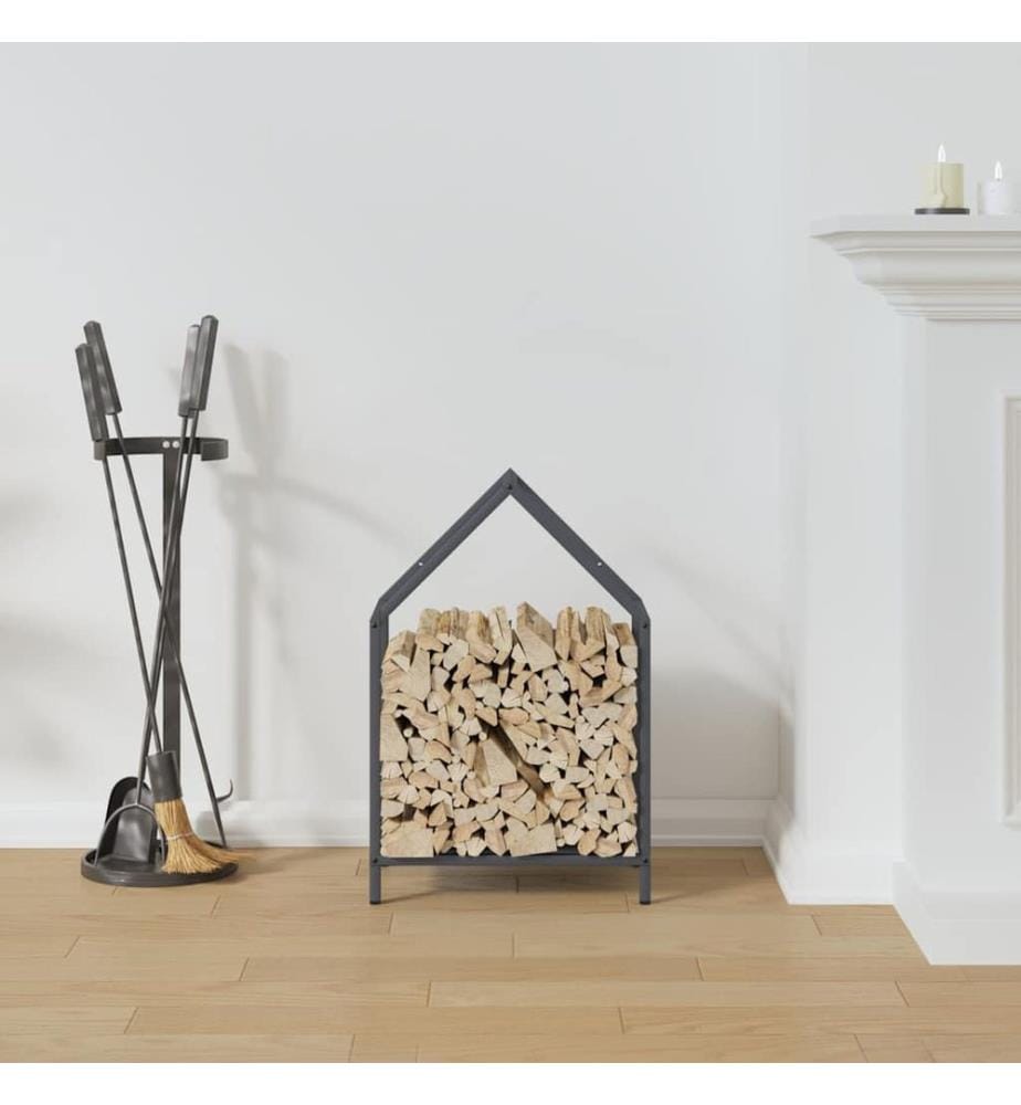 Brennholzregal Anthrazit 40x25x60 cm Kaltgewalzter Stahl