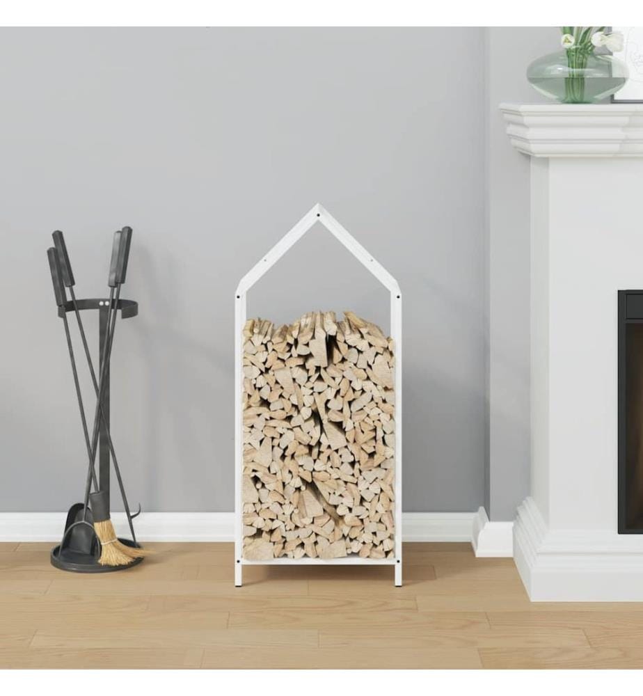 Brennholzregal Weiss 40x25x90 cm Kaltgewalzter Stahl