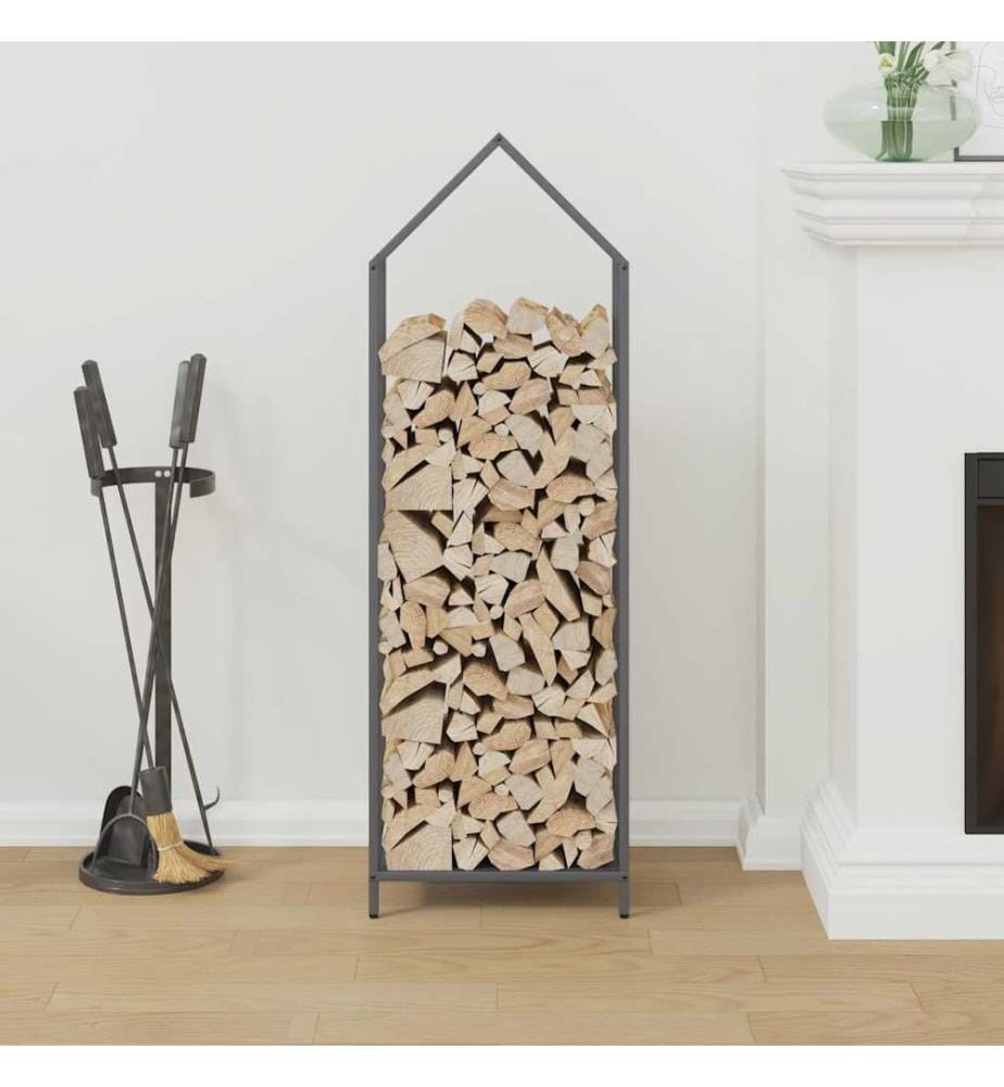 Brennholzregal Anthrazit 40x25x120 cm Kaltgewalzter Stahl