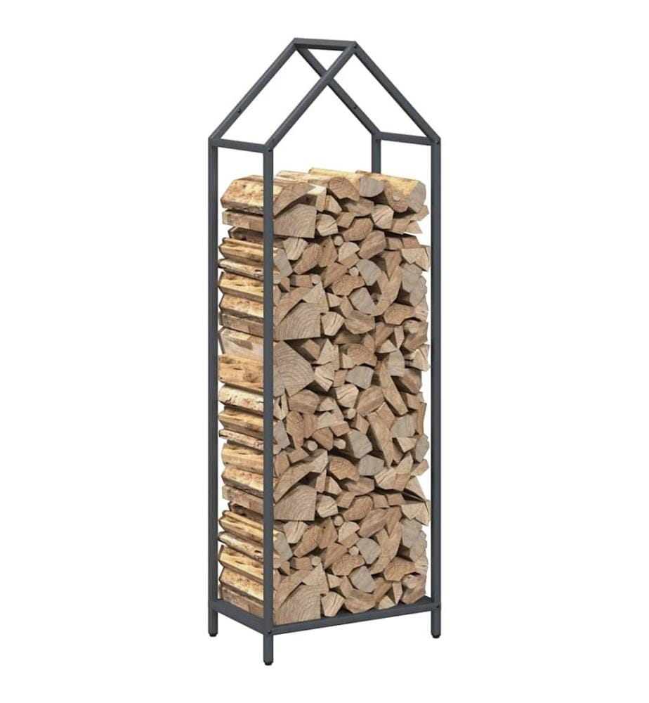 Brennholzregal Anthrazit 40x25x120 cm Kaltgewalzter Stahl