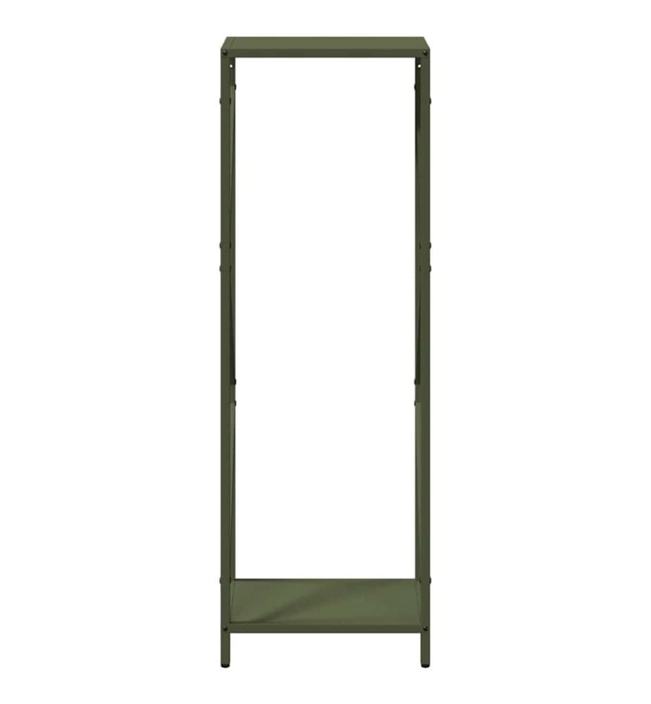Brennholzregal Olivgrün 34x25x100 cm Kaltgewalzter Stahl
