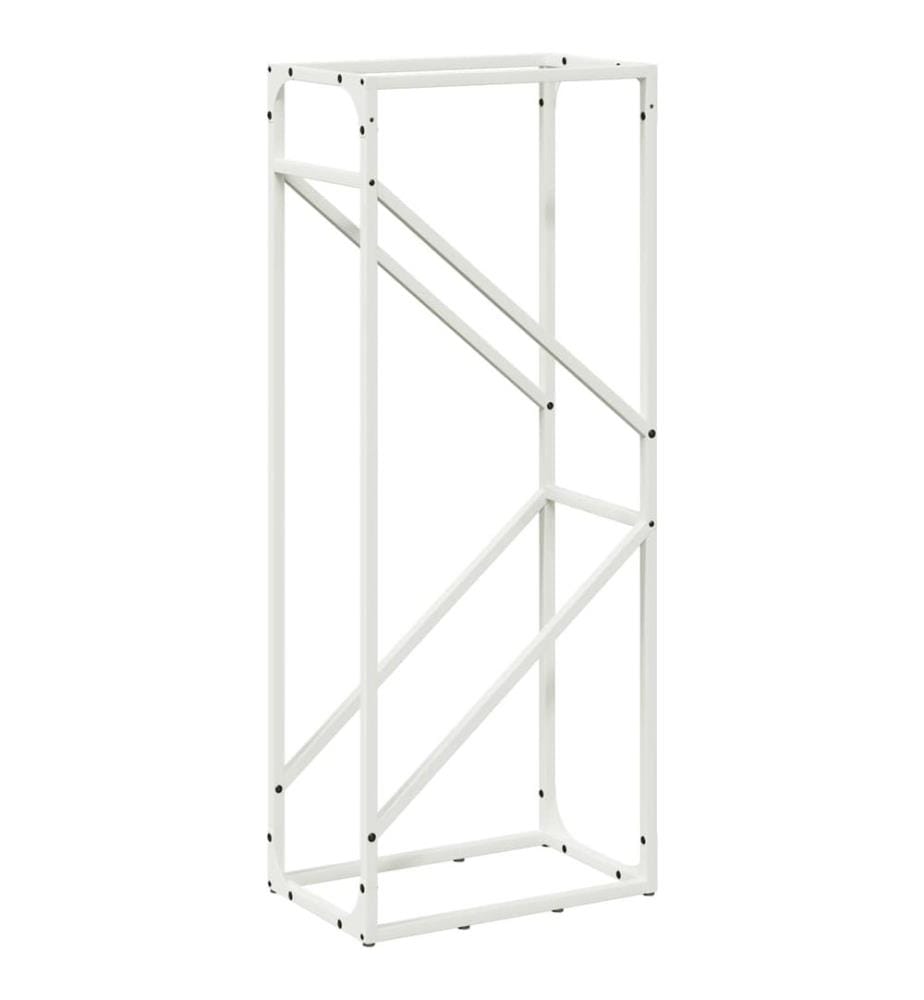 Brennholzregal Weiss 40x25x100 cm Kaltgewalzter Stahl