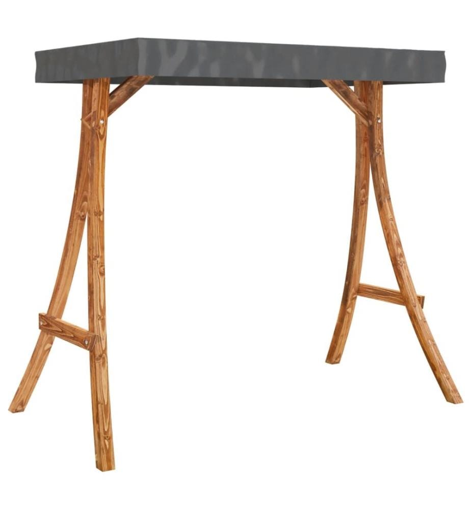 Schaukelgestell mit Dach Anthrazit Bugholz mit Teak-Finish