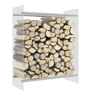 Brennholzregal Transparent 80x35x100 cm Hartglas
