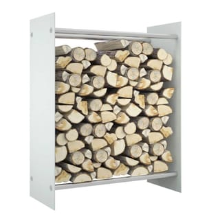 Brennholzregal Weiss 80x35x100 cm Hartglas
