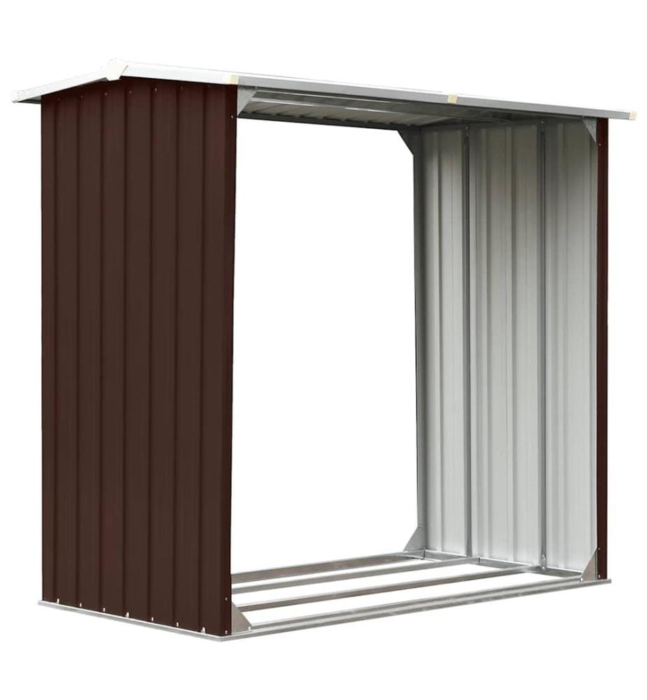 Abri de stockage de bois Acier galvanisé 172x91x154 cm Marron