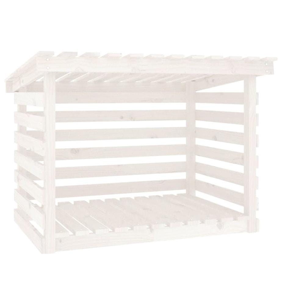 Support pour bois de chauffage Blanc 108x73x79 cm Bois de pin
