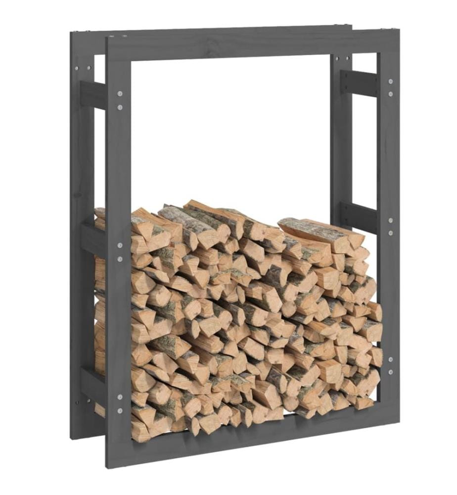Support pour bois de chauffage Gris 80x25x100 cm Bois de pin