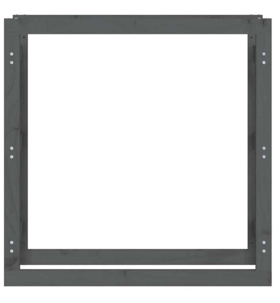 Support pour bois de chauffage Gris 100x25x100 cm Bois de pin