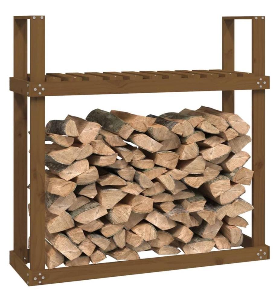 Support bois de chauffage Marron miel 110x35x108,5 cm Bois pin