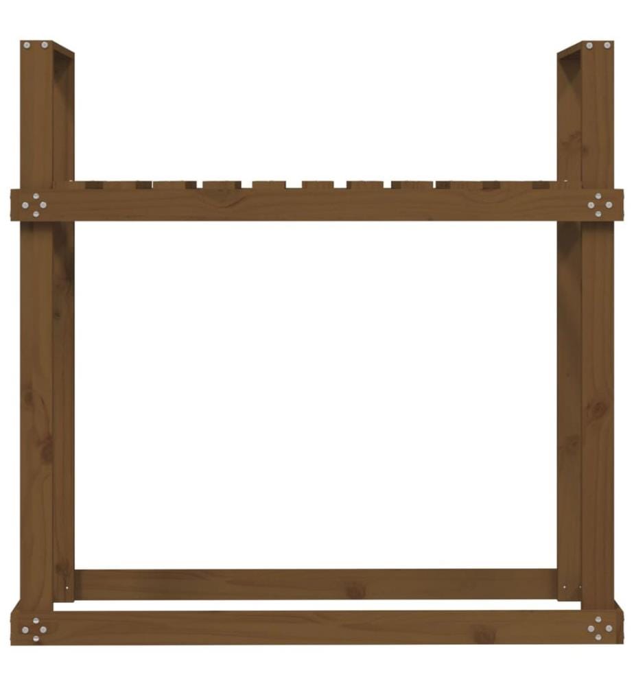 Support bois de chauffage Marron miel 110x35x108,5 cm Bois pin