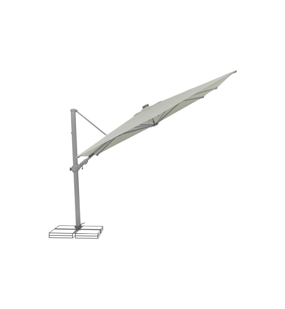 Suncomfort by Glatz - Parasol Varioflex Solar LED, 300 x 300 cm, Gris clair
