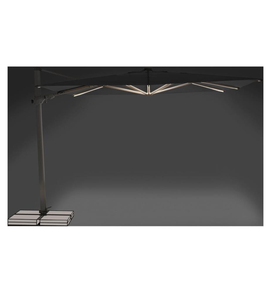 Suncomfort by Glatz - Parasol Varioflex Solar LED, 300 x 300 cm, Gris roche