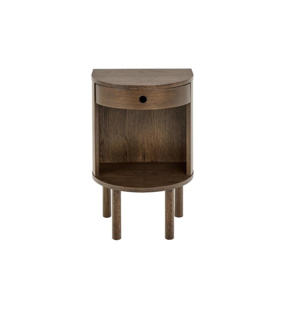 AC Design - Table de nuit Paron Marron foncé, 40 x 31.5 x 60 cm