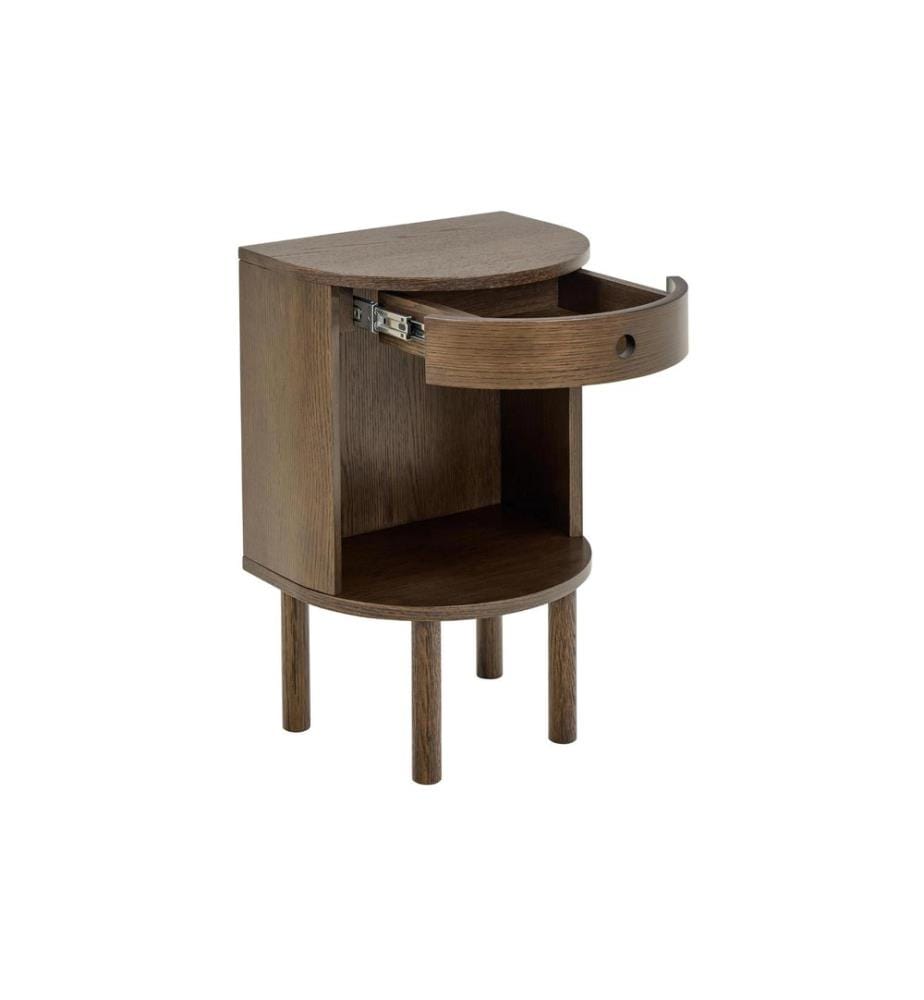 AC Design - Table de nuit Paron Marron foncé, 40 x 31.5 x 60 cm