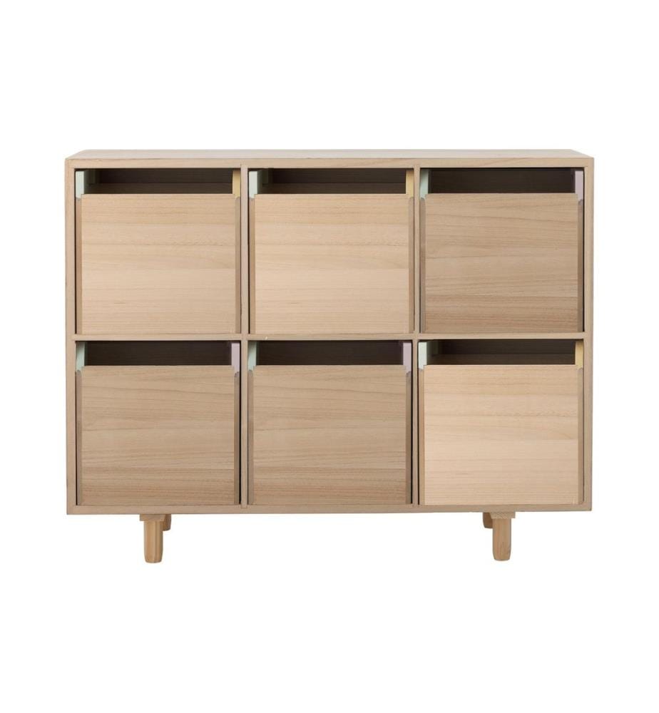 Bloomingville - Bücherregal Call mit Schubladen Natur, Paulownia
