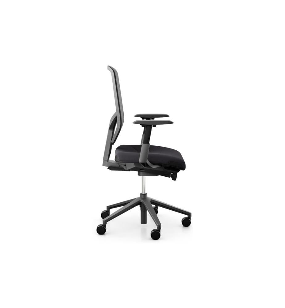 Giroflex - Chaise de bureau 68 avec dossier résille et accoudoirs, Charcoal