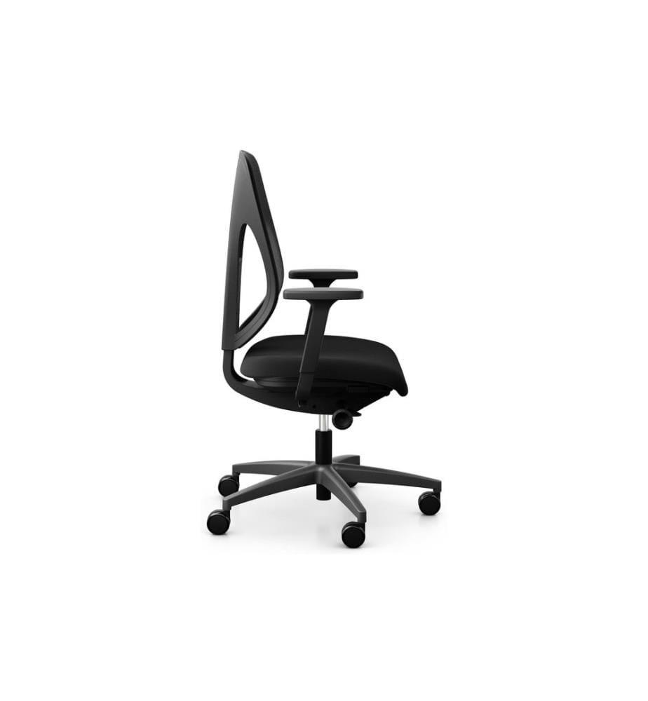 Giroflex - Chaise de bureau 353 avec dossier résille et accoudoirs, noir
