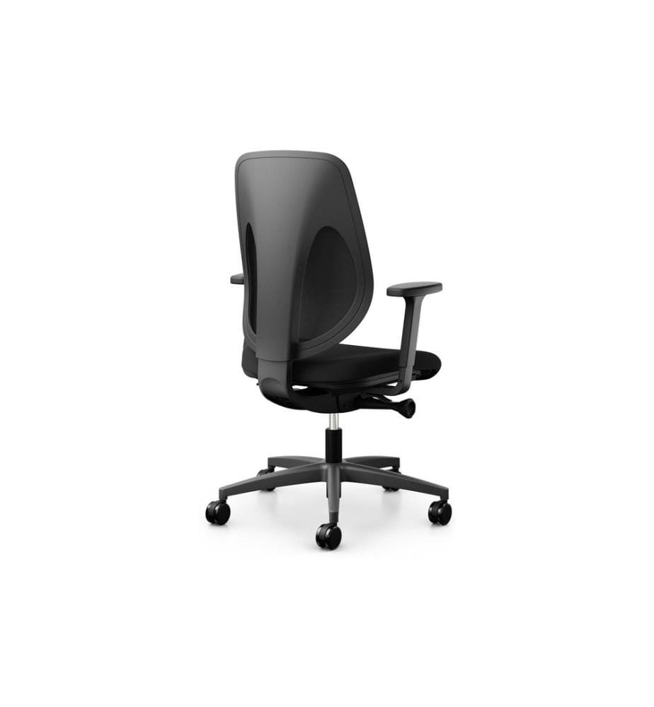 Giroflex - Chaise de bureau 353 avec dossier résille et accoudoirs, noir