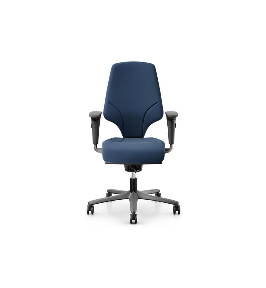 Giroflex - Bürostuhl 64 mit Polsterrücken und Armlehnen, Dunkelblau