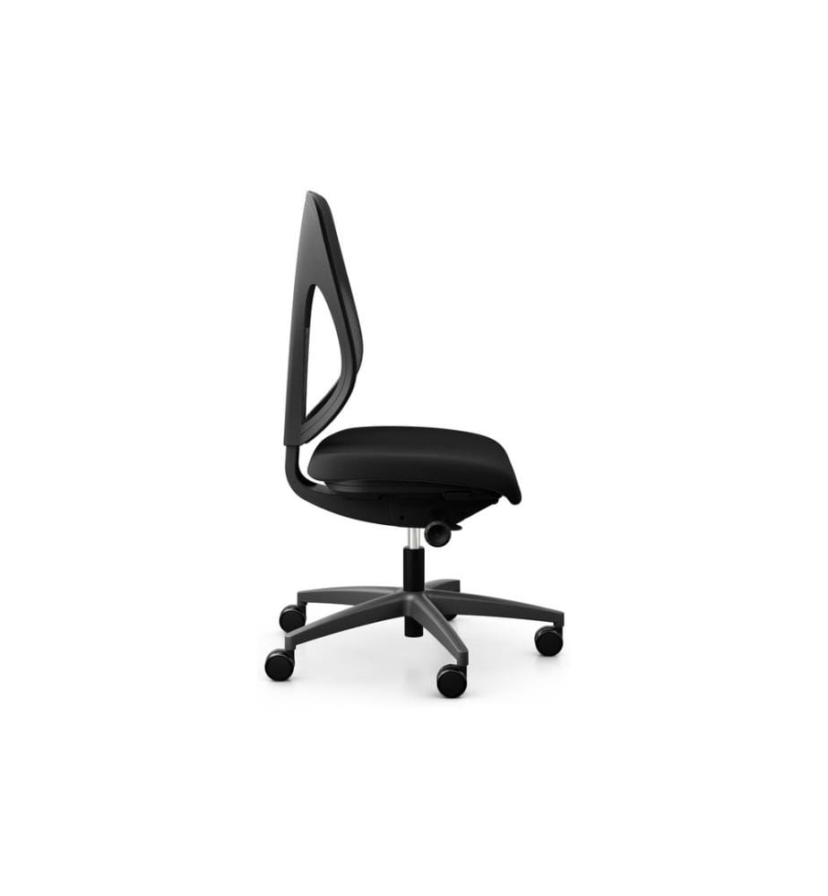 Giroflex - Chaise de bureau 353 avec dossier résille, sans accoudoirs, noir