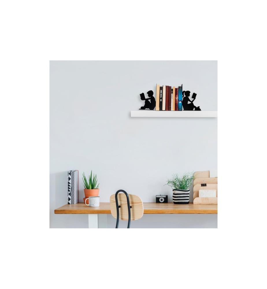 Wallxpert - Buchstützen-Set Kinder Schwarz