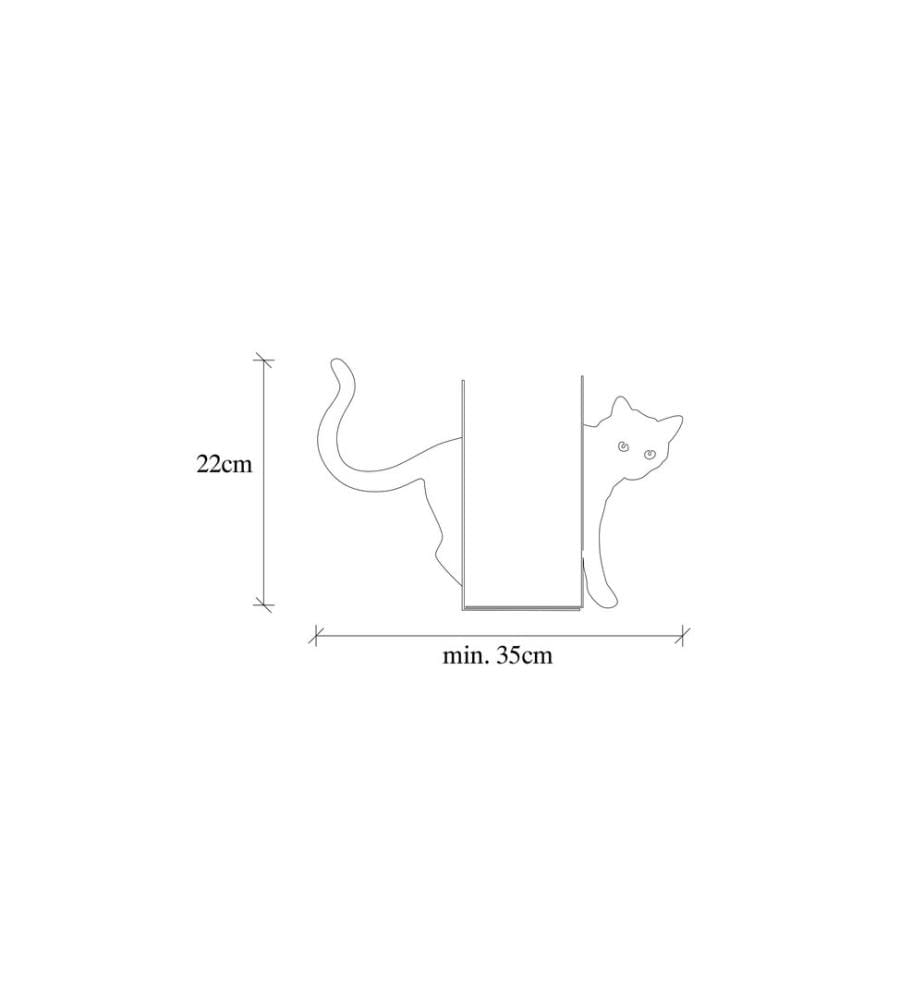 Wallxpert - Buchstützen-Set Katze Schwarz
