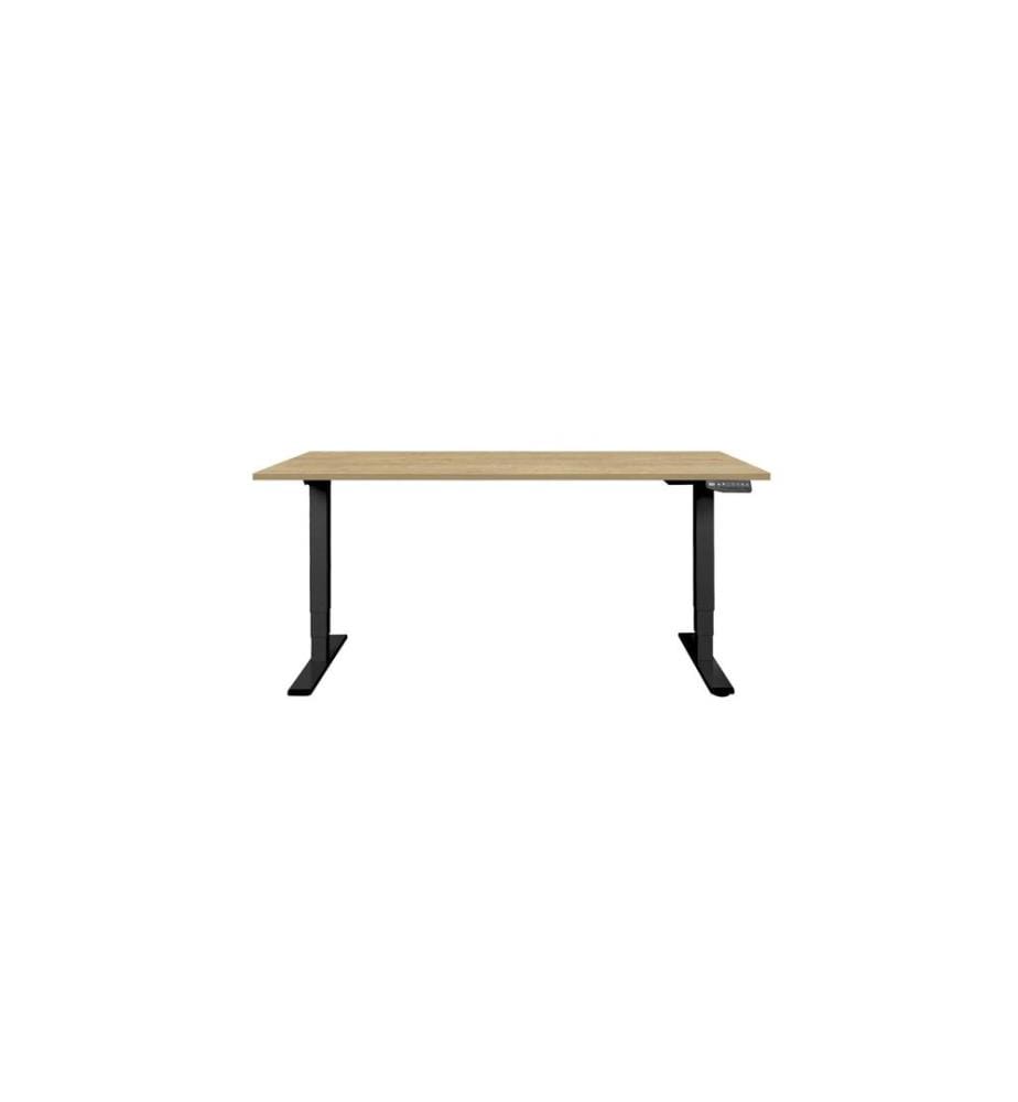 CONTINI - höhenverstellbarer Bürotisch 2.0 x 0.9 m Eiche, Schwarz