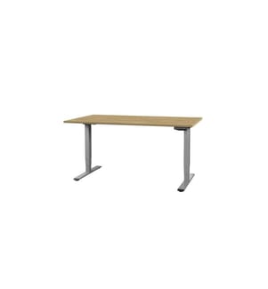 CONTINI - höhenverstellbarer Bürotisch 2.0 x 0.9 m Eiche, Metall, grau