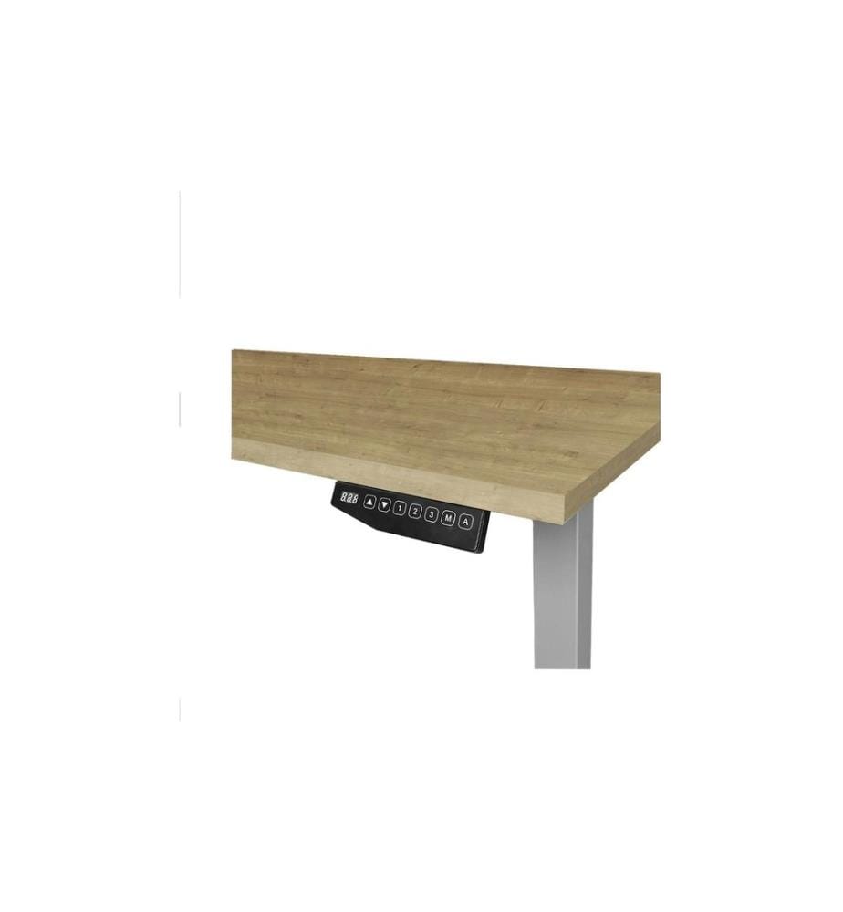 CONTINI - höhenverstellbarer Bürotisch 1.4 x 0.8 m, Eiche/Dunkelgrau
