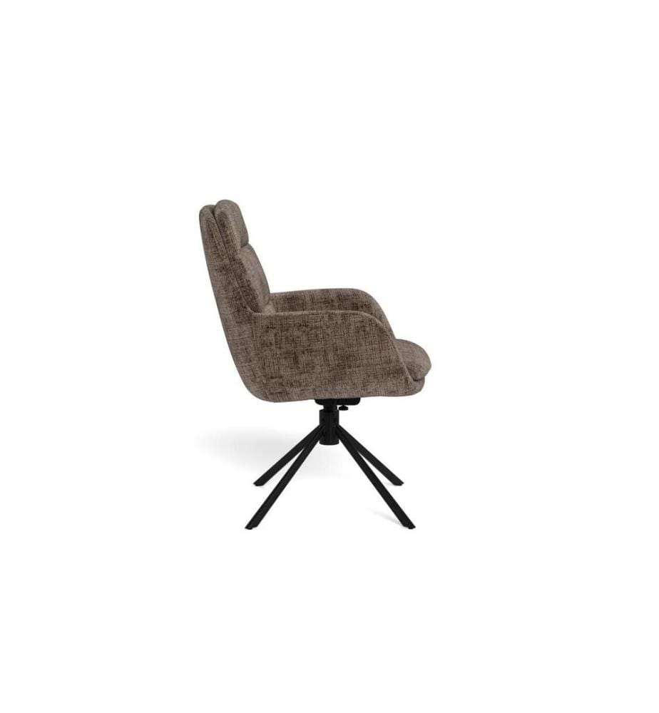 AC Design - Chaise Edgar Marron/noir, 2 pièces
